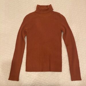 Anthropologie rustic orange turtleneck rib sweater. NWT. Size small